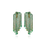 Emerald Fringe Earrings