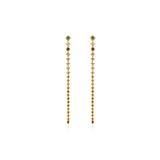 Dancing Linear Fancy Color Diamond Briolette Drop Earrings