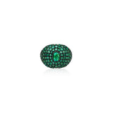 Emerald Dome Pave Ring Ring