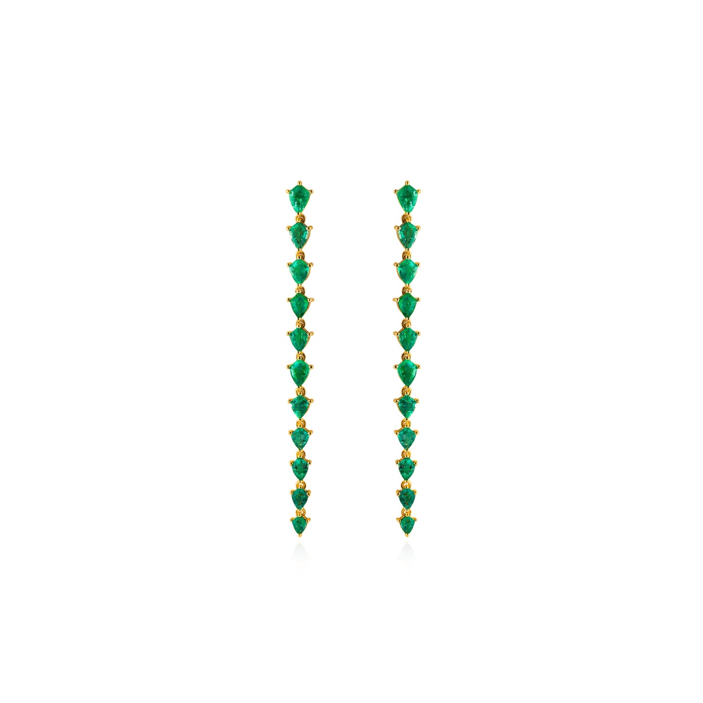 Emerald Long Linear Earrings