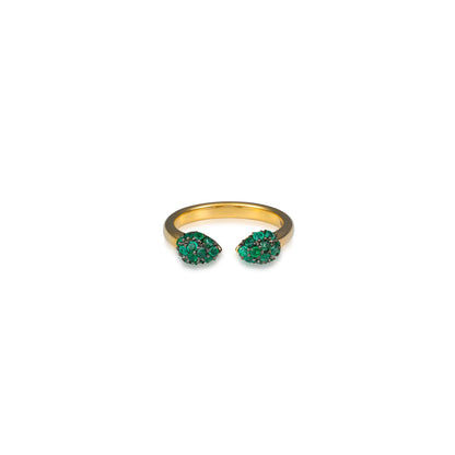 Emerald Pave Gap Ring