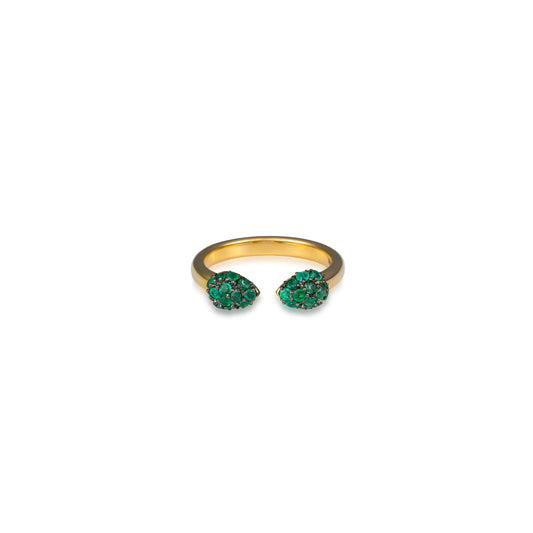 Emerald Pave Gap Ring