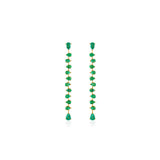 Dancing Linear XL  Emerald Pear Drop Earrings