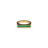 Emerald Channel Bar Ring