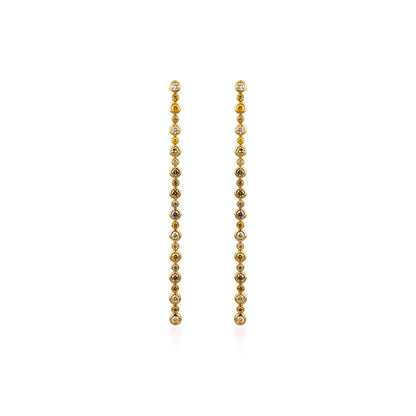 Fancy Color Diamond Linear Bezel Earrings