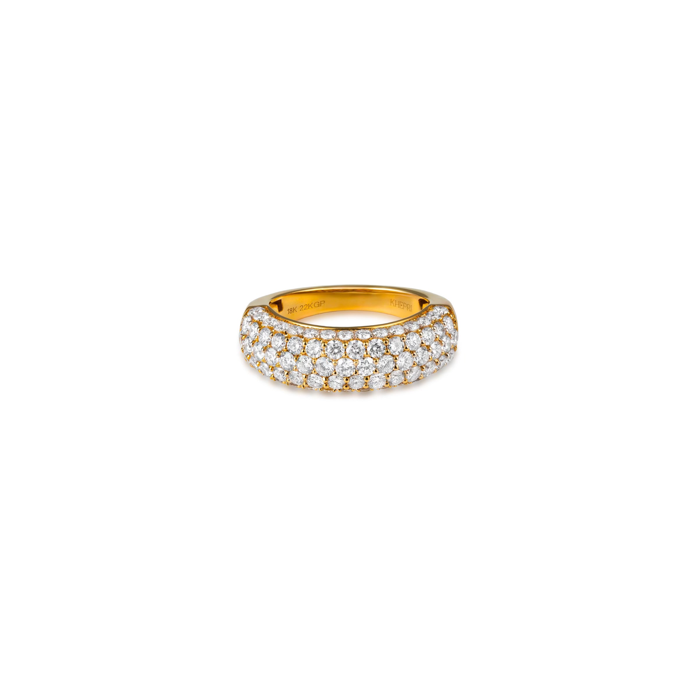 Diamond 5 Row Large Band Ring