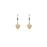 Diamond Pave Shield Earrings