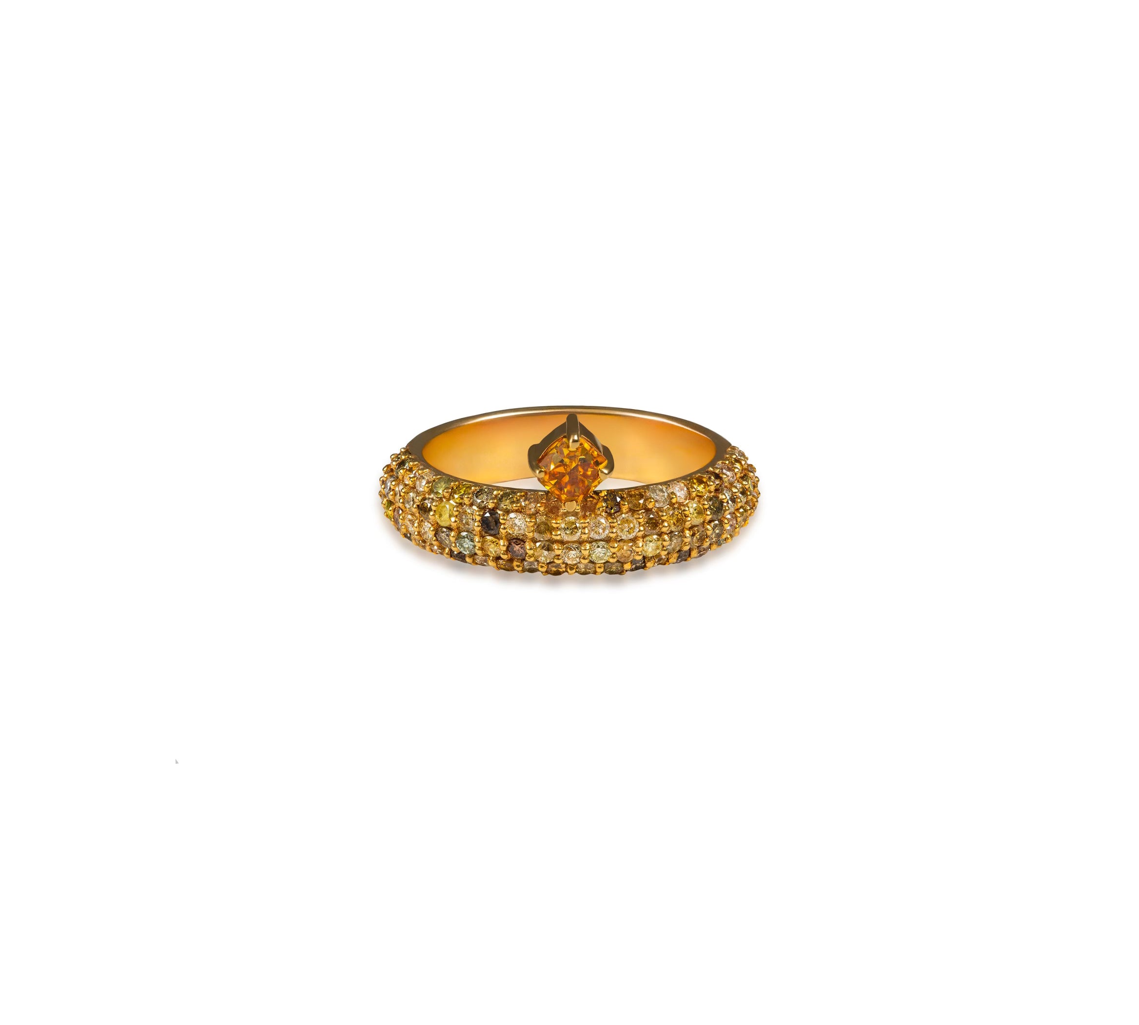 Fancy Princess Diamond Floating Cleopatra Ring