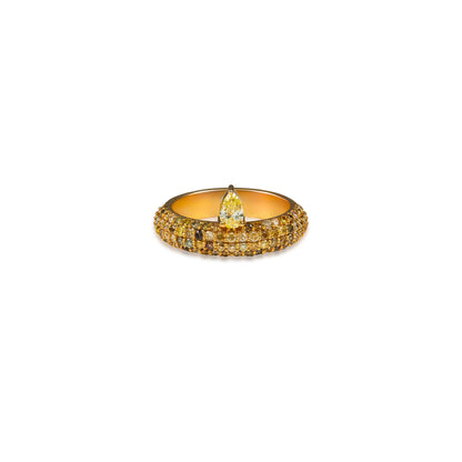 Fancy Pear Diamond Floating Cleopatra Ring