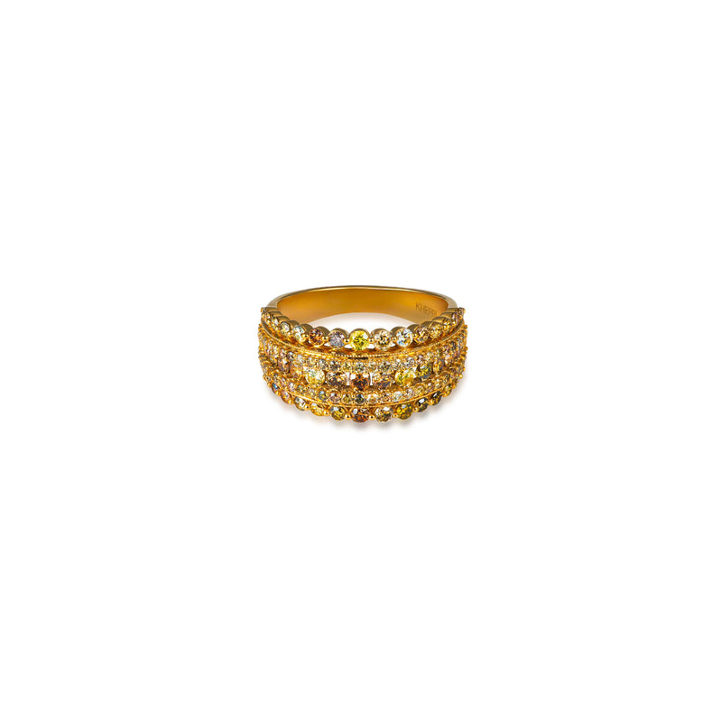 Fancy Diamond Stardust 5 Row Band Ring