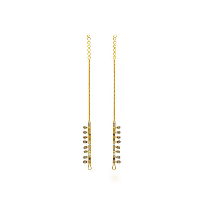 Fancy Color Briolette Ear Chain ( set )