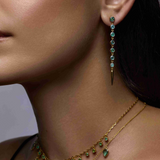 Emerald Linear Spike Drop Earrings