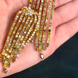 Fancy Color Fringe Multi Shape Drop Diamond Earrings