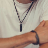 Black Diamond Bullet Cord Necklace