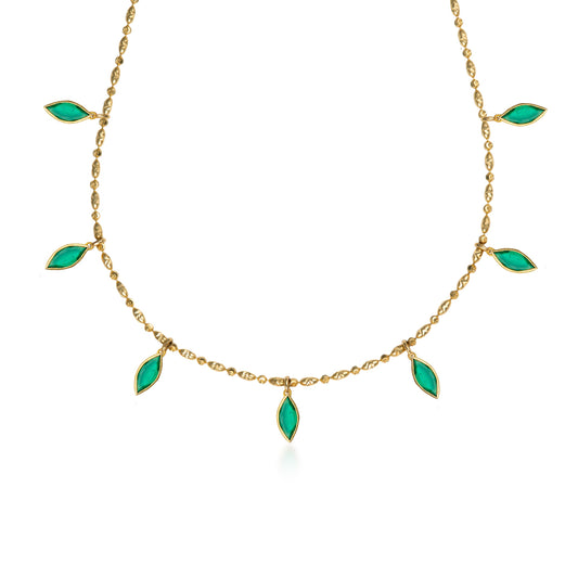 7 Marquise Emerald Drop Necklace