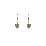 Cartouche Fancy Color Diamond Pave Shield Earrings