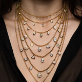 Nine Marquise Drop Necklace