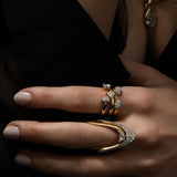 Diamond Half Moon Gap Ring