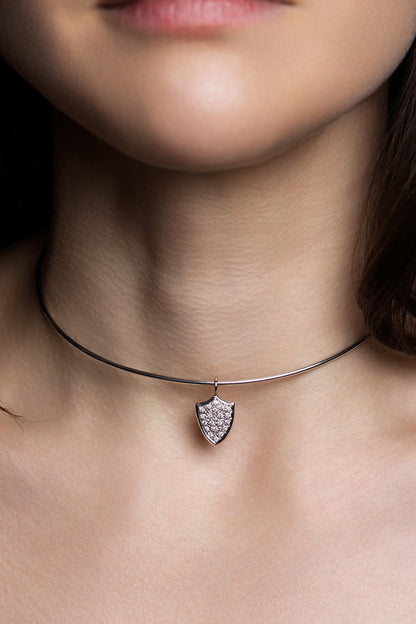 Cleo Choker with Diamond Shield Drop