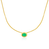 Ishtar Emerald Oval Necklace Small