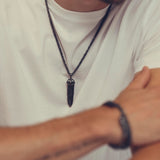 Black Diamond Bullet Cord Necklace