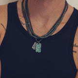 Large Emerald Dog Tag Necklace