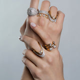 Diamond Half Moon Vanki Ring