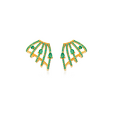 Emerald Asymmetrical Pear Cage Earrings