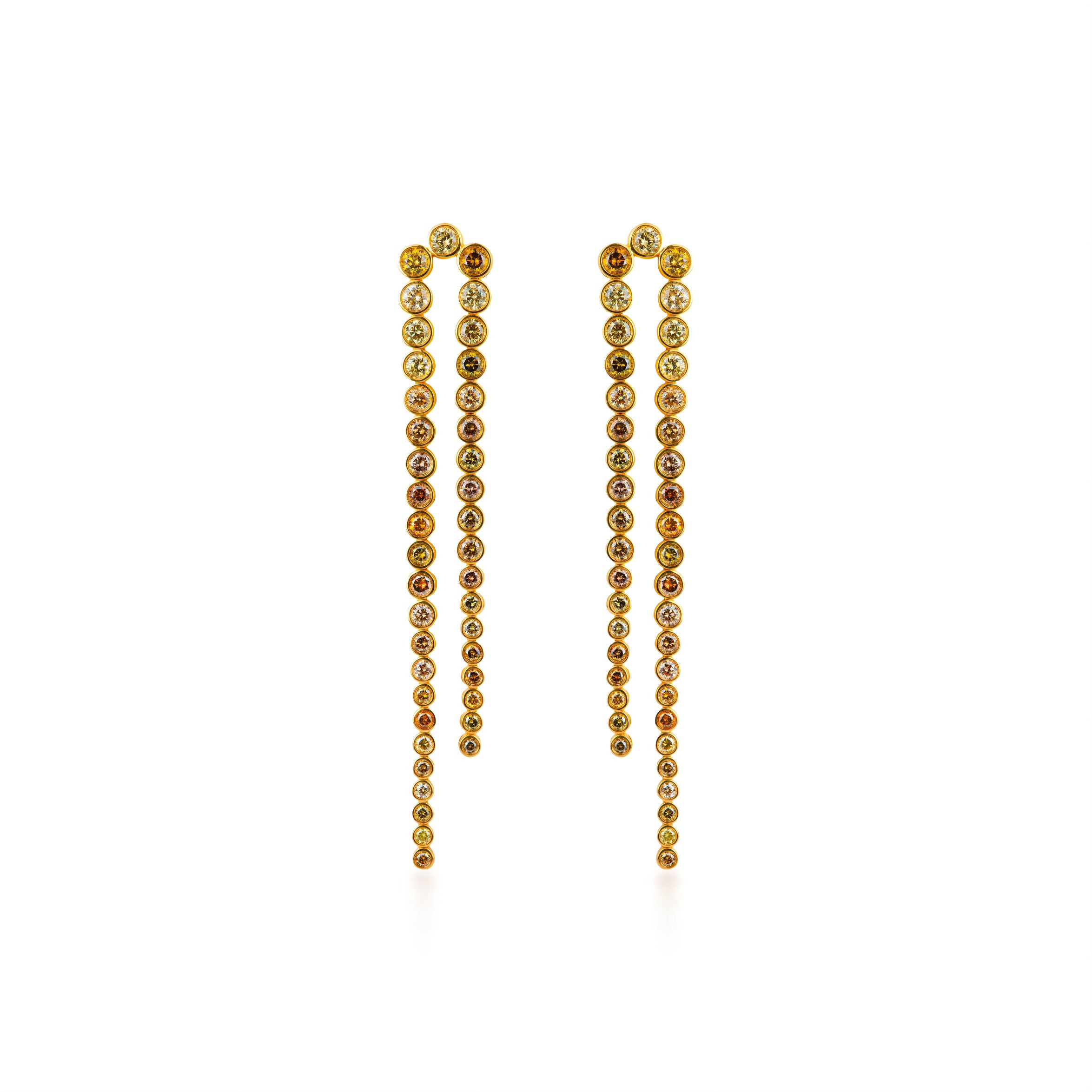 Fancy Color Diamond Lasso Linear Diamond Earrings