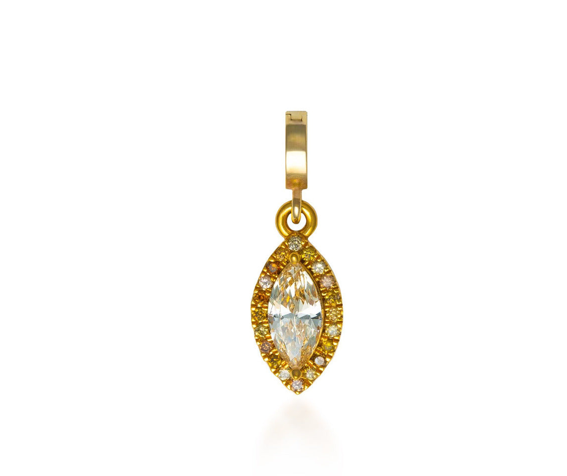 Fancy Color Marquise Diamond Halo Charm