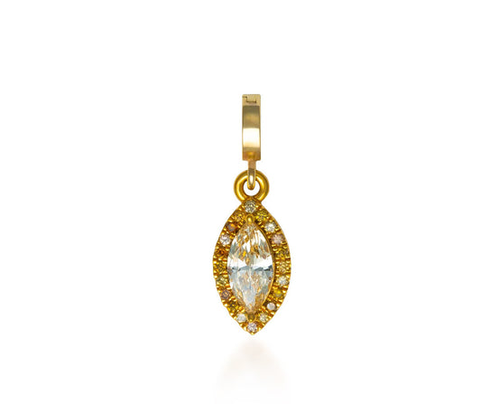 Fancy Color Marquise Diamond Halo Charm