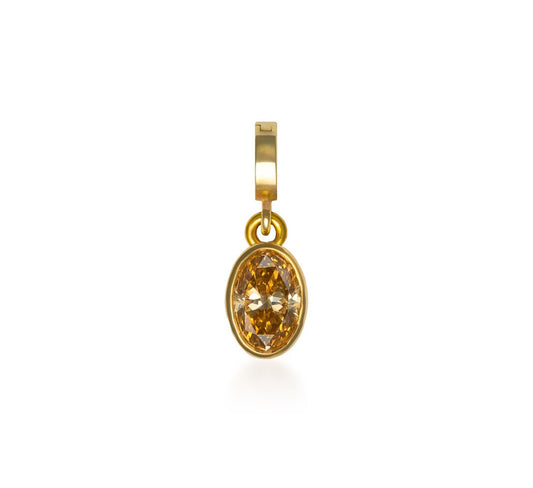 Fancy Color Oval Diamond Bezel Charm