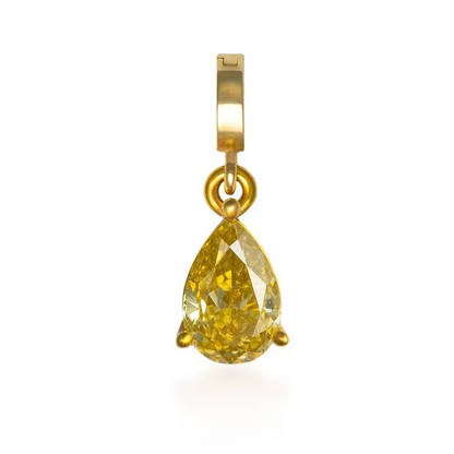 Fancy Color Pear Diamond Prong Charm