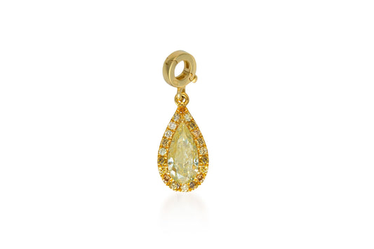 Fancy Color Pear Diamond Halo Charm