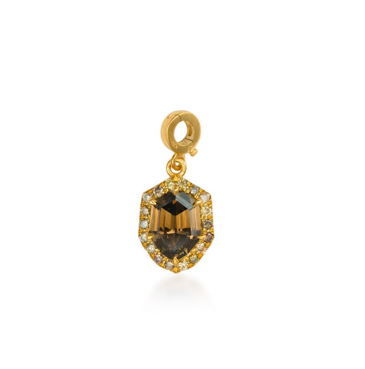 Fancy Color Shield Diamond Halo Charm