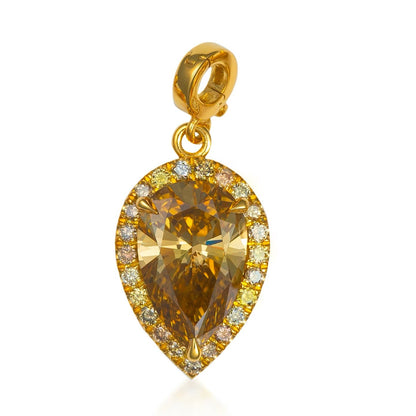 Fancy Color Pear Diamond Halo Charm