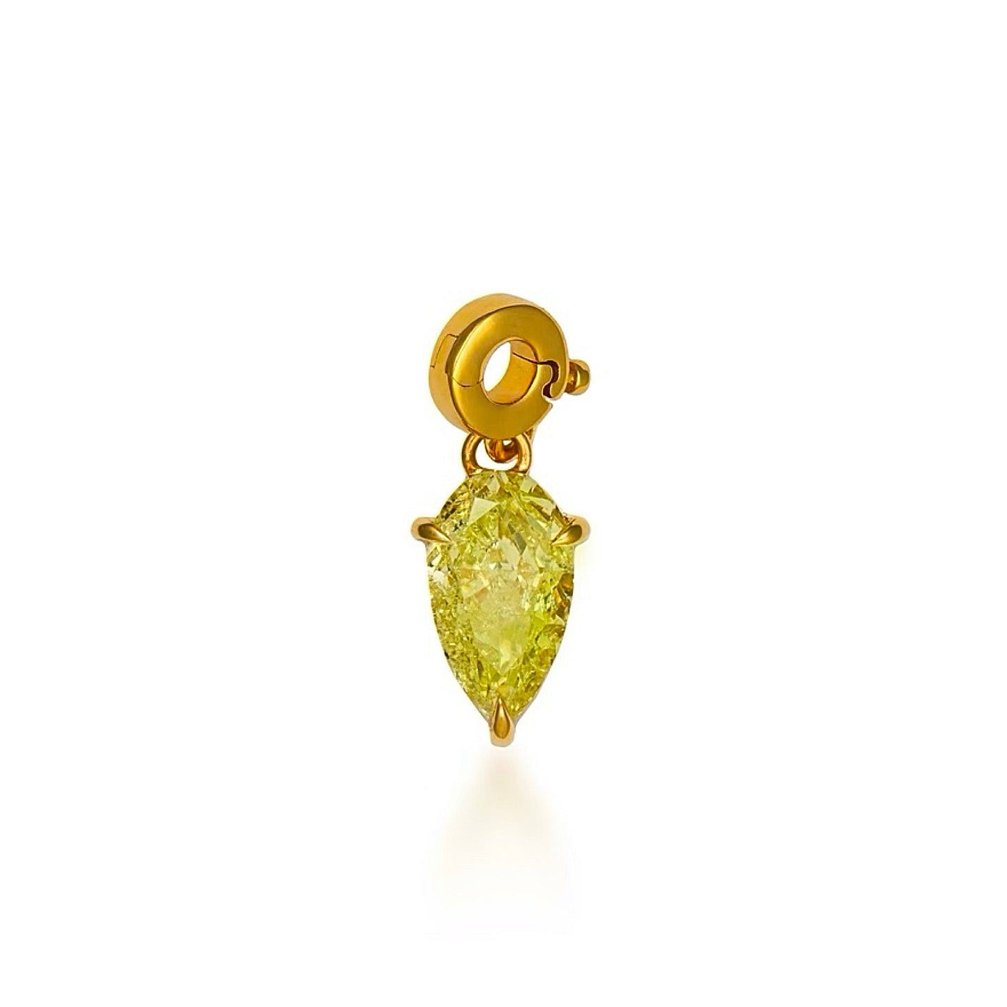 Fancy Color Pear Diamond Prong Charm