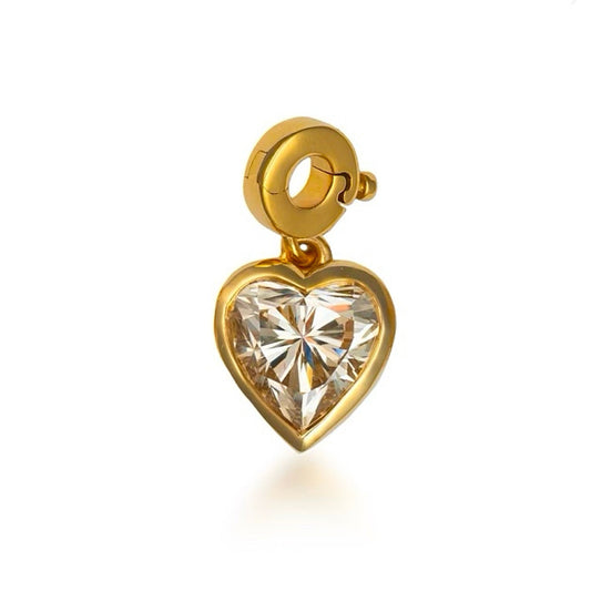 Fancy Color Heart Diamond Bezel Charm