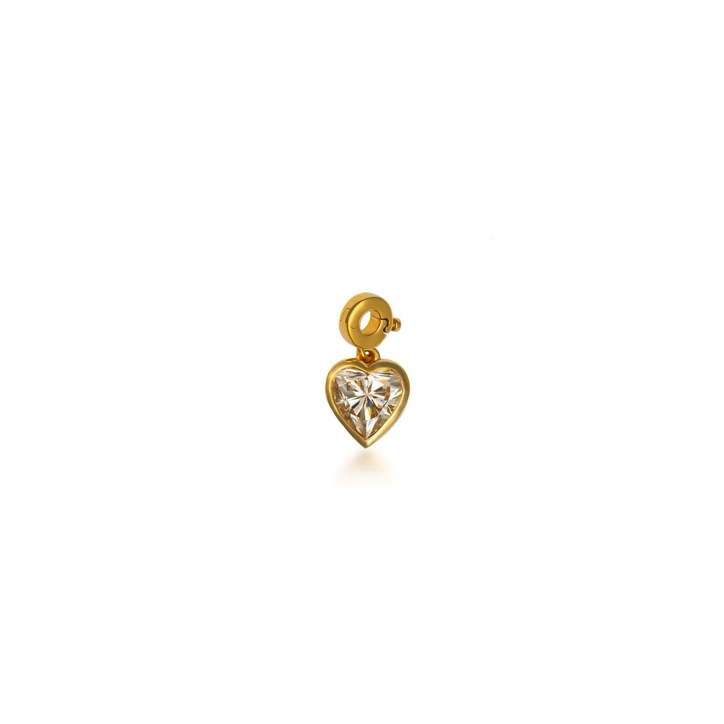 Fancy Color Heart Diamond Bezel Charm