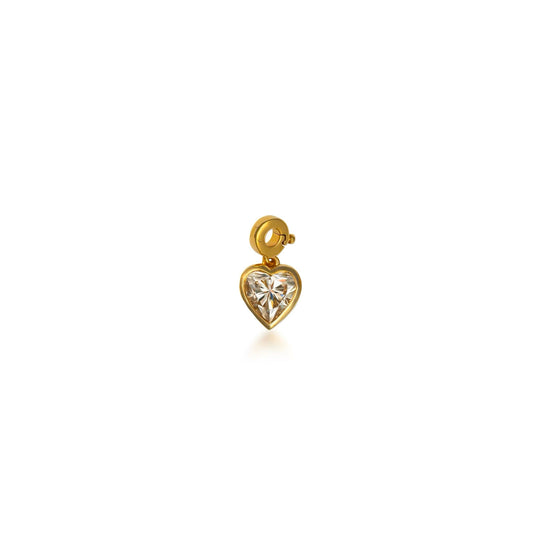 Fancy Color Heart Diamond Bezel Charm