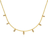 Seven Marquise Fancy Color Diamond Drop Necklace