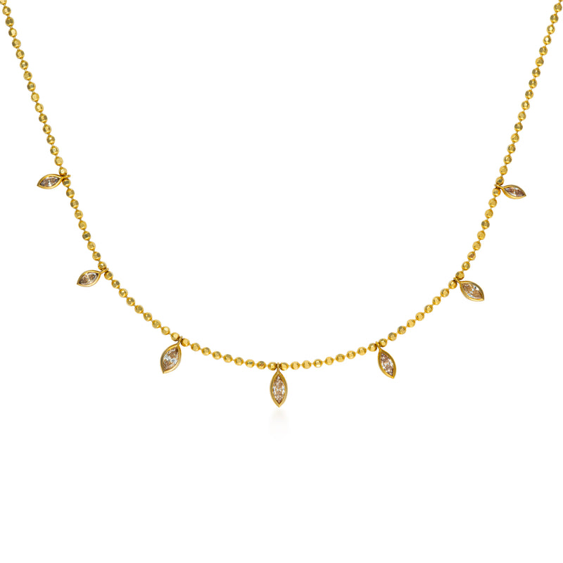 7 Marquise Fancy Color Diamond Drop Necklace