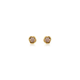 Fancy Color Diamond Petite Hammered Bezel Studs