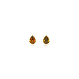 Fancy Color Diamond Petite Pear Hammered Bezel Studs