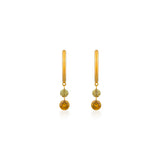 Huggies with Fancy Color Double Diamond Drill