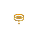 Fancy Color Diamond Double Band Drop Ring