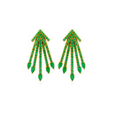 Emerald Starburst Ear Jacket & Earrings Set in Yellow Gold