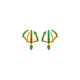Emerald Petite Pave Cage With Single Pear Drop Earrings