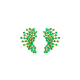 Emerald Aurora Pave Burst Earrings