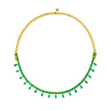 Emerald Pear Shape Diamond Drop 2 in 1 Bracelet & Necklace